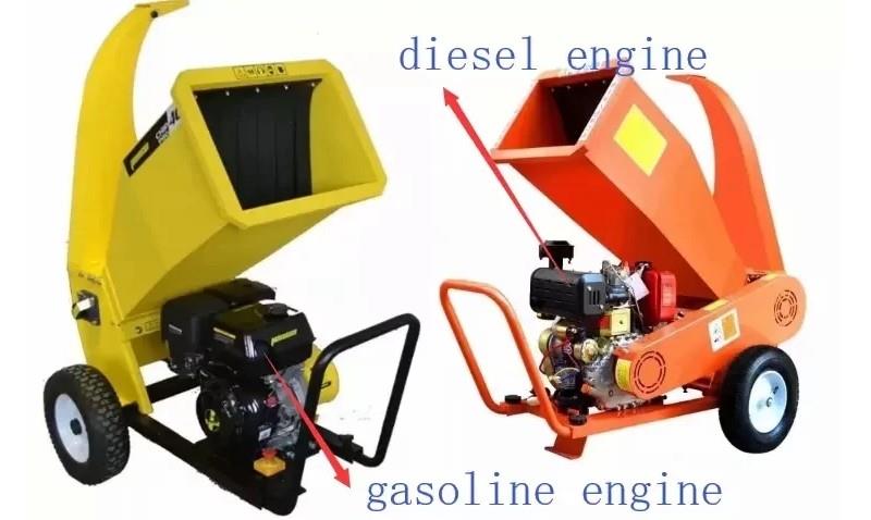 Gasoline engine branch chipper